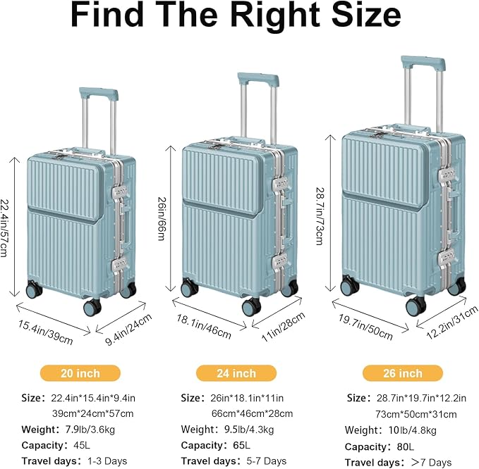Hard Shell Luggage 28 Inch Travel Luggage, Carry-On Luggage Spinner TSA - Image 8