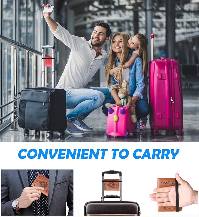 Passport Holder Cover Wallet Travel Essentials Leather Rfid Blocking Case - Image 5