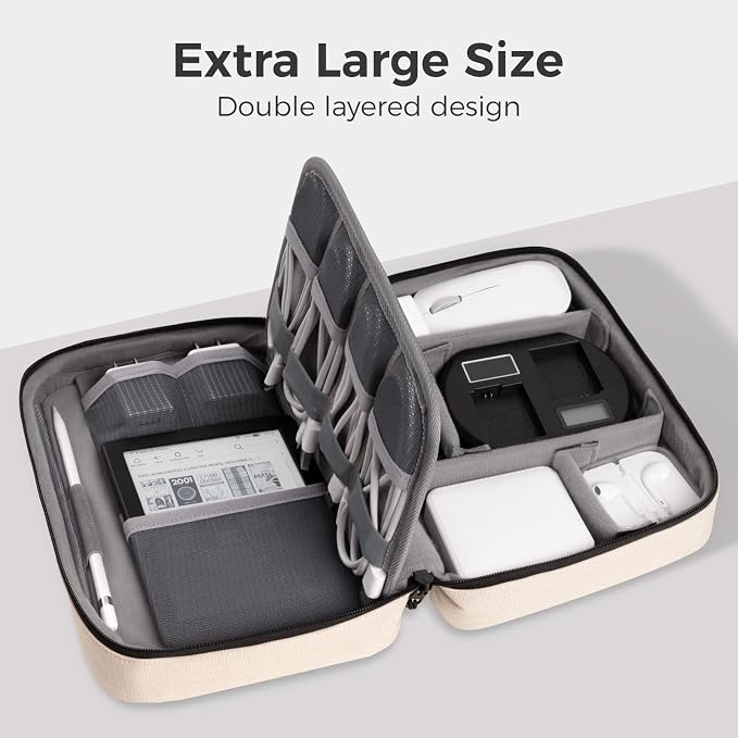 pack all Electronic Organizer Plus, Larger Capcity Cable Organizer Bag - Image 4