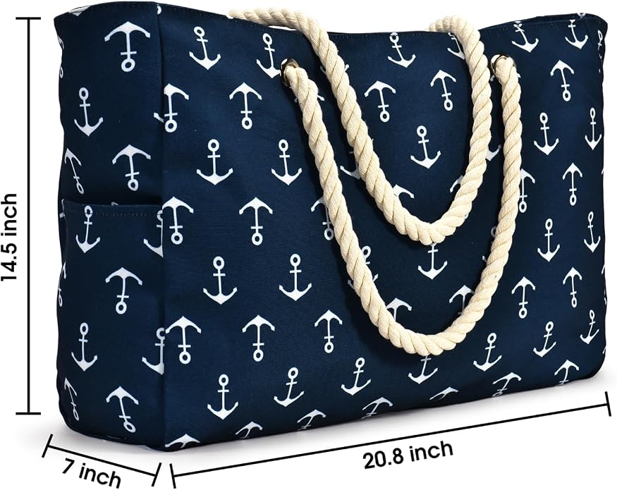 Becokan Beach Bag Large Beach Tote Bag - Image 4