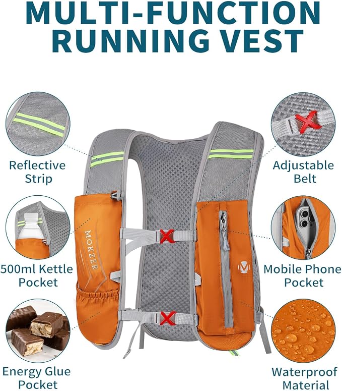 Running Hydration Vest with a 2L Water Bladder, Hydration Pack Lightweight - Image 2