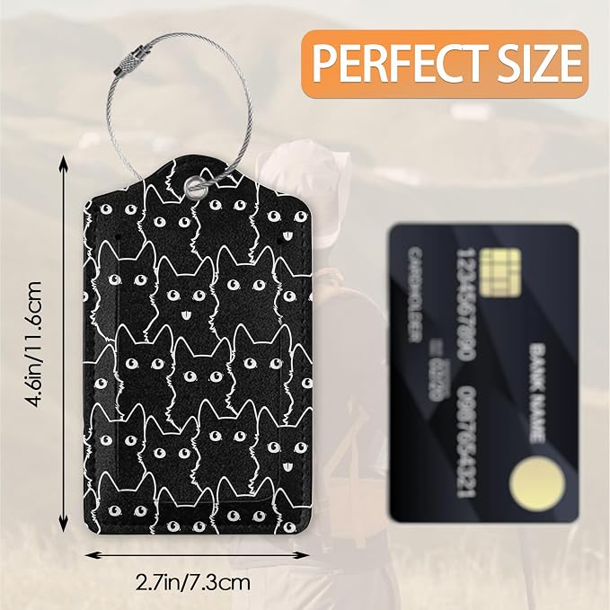 2 Pcs Luggage Tags for Suitcase, Cute Cat Luggage Tag Name Id Labels - Image 2