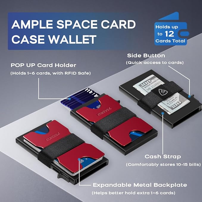 Mens Business Card Holder, Slim Card Wallet - Image 4