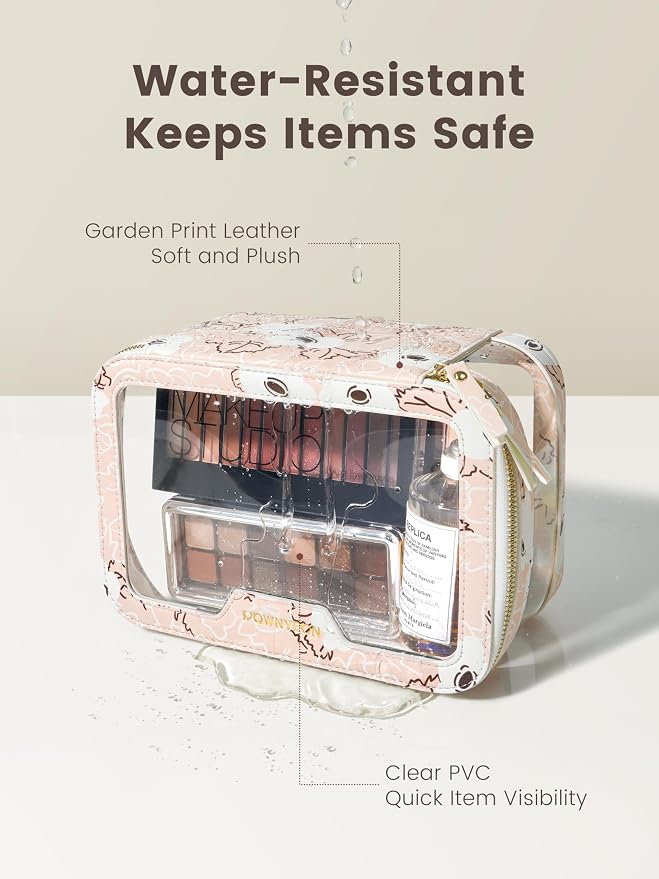 ROWNYEON Clear Makeup Case Toiletry Bag Multipurpose Travel Makeup Train Case - Image 4