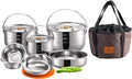 CAMPINGMOON Camping Cookware Set Stainless Steel Outdoor Nesting Cooking Mess by CAMPINGMOON