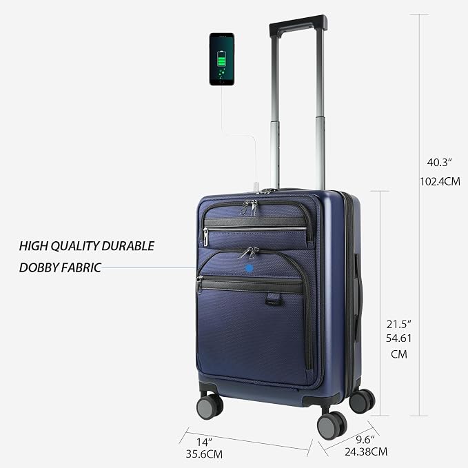 KROSER Hardside Expandable Carry On Luggage 22x14x9 Airline Approved - Image 2