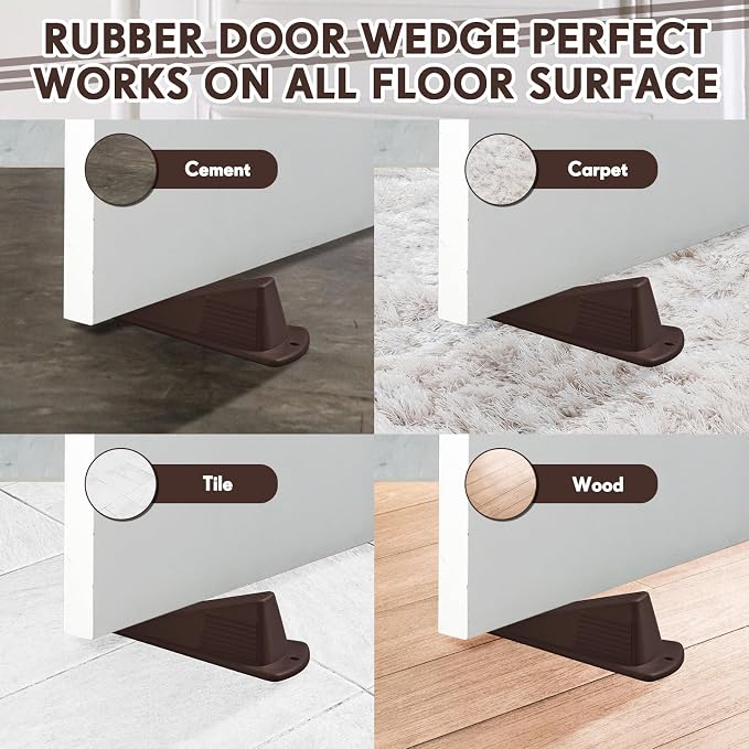 Frienda 8 Pcs Jumbo Door Stoppers Heavy Duty Door Stopper Tall up to 2inch Tall - Image 5