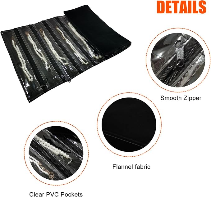 Travel Jewelry Roll Bag Portable Organizer Pouch - Image 3