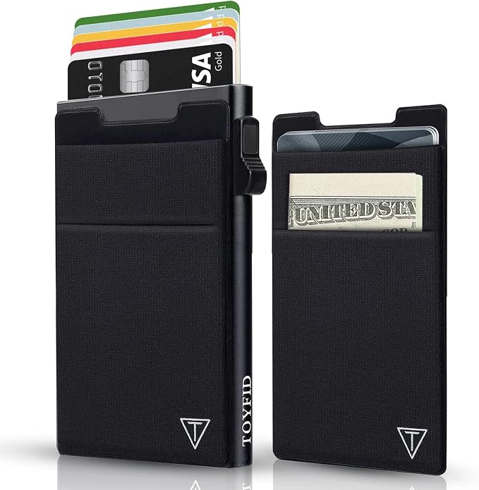 Slim RFID Blocking Wallets, Pop Up Minimalist Card Holder by TOYFID