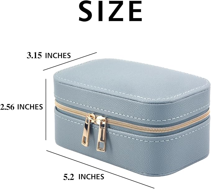 Small Jewelry Travel Case For Womens Small Rectangle PU Leather Jewelry Box - Image 2