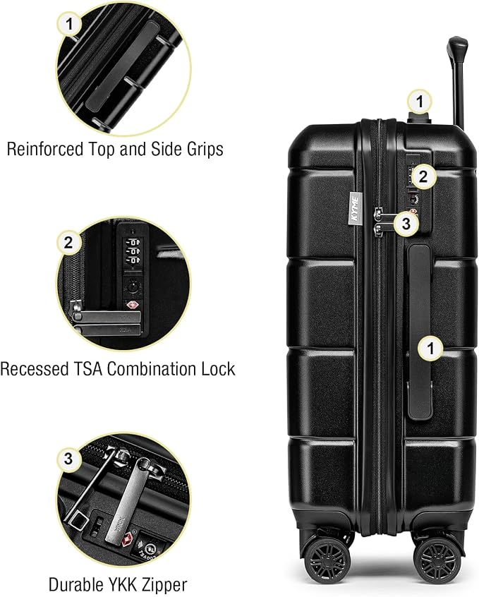 KYME Luggage Sets 2 Piece Hardshell 22"/26" Suitcase - Image 5