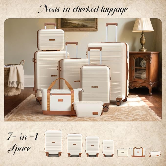 Luggage Sets with spinner wheels, PC+ABS Hard Shell Travel Luggage, Lightweight - Image 7