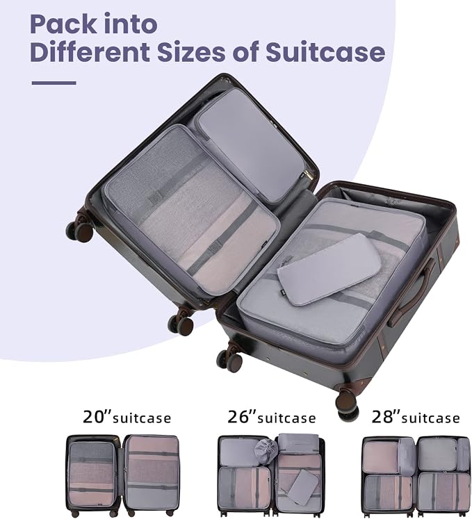 BAGAIL 6 Set/8 Set/10 Set Packing Cubes Various Sizes Packing Organizer - Image 7