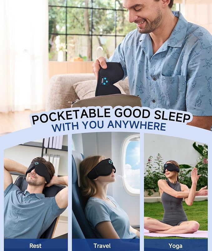 Voerou Sleep Headphones 3D Sleep Mask - Image 8