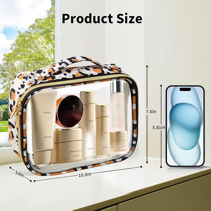 Travel Toiletry Bag, 2 Pack Clear Makeup Bags - Image 2