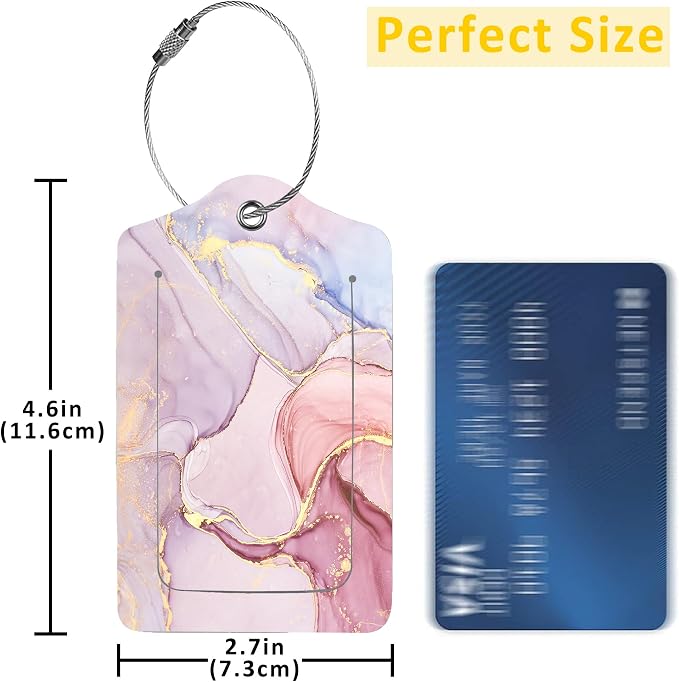 2 Pack Abstract Marble Luggage Tag - Image 2