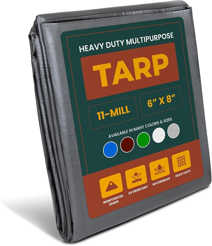 Large Waterproof Tarp- Heavy Duty Thick Poly Tarpaulin Ideal by Trademark+Supplies