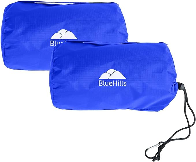 BlueHills Ultra Compact Travel Blanket 2 Pack Large Soft Cozy Portable Blanket by BlueHills