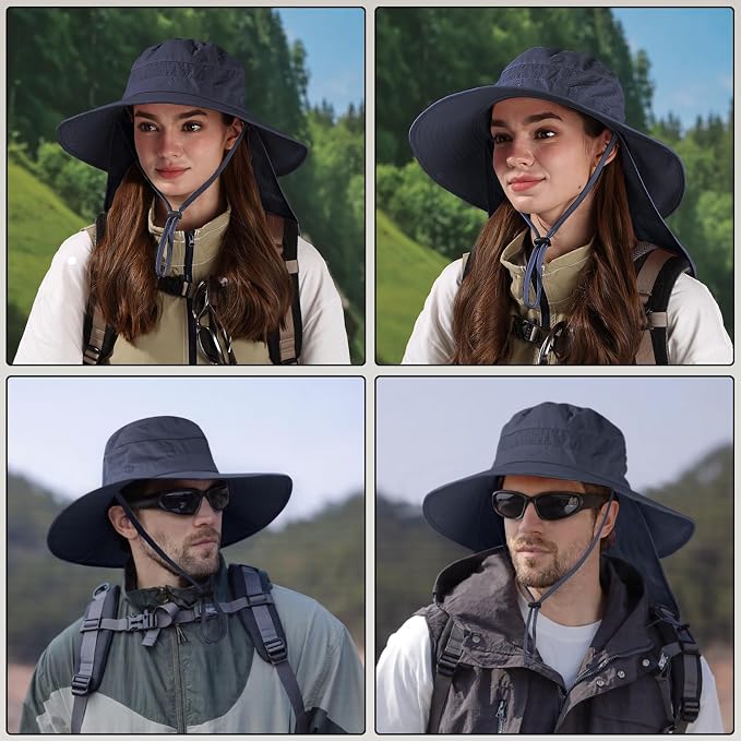Sun Hats for Men Women, UPF50+ Protection Safari Hat, Wide Brim Fishing Hat - Image 5