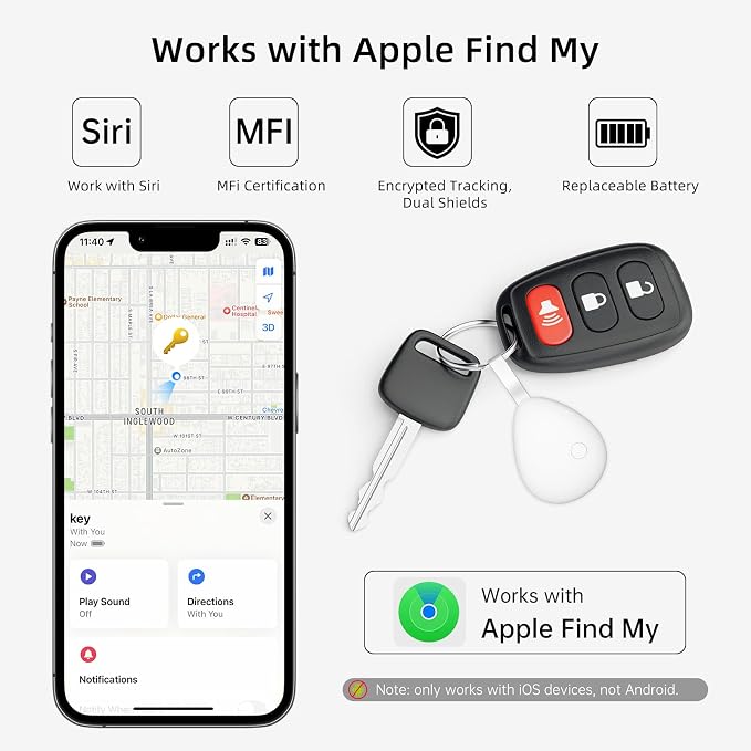 Air Tracker Tag 1 Pack, Replaceable Battery, Key Finder and Item Locator Smart - Image 2