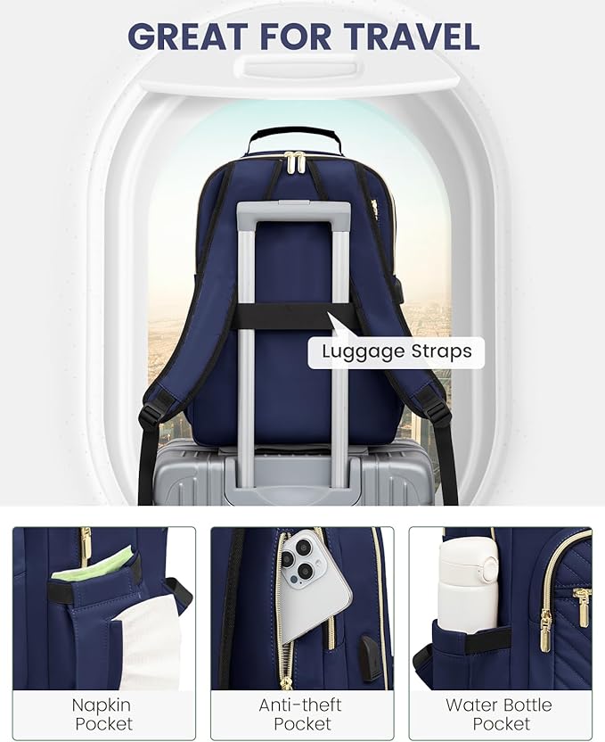 LOVEVOOK Laptop Backpack Purse for Women, Work Business Travel Computer Bags - Image 4