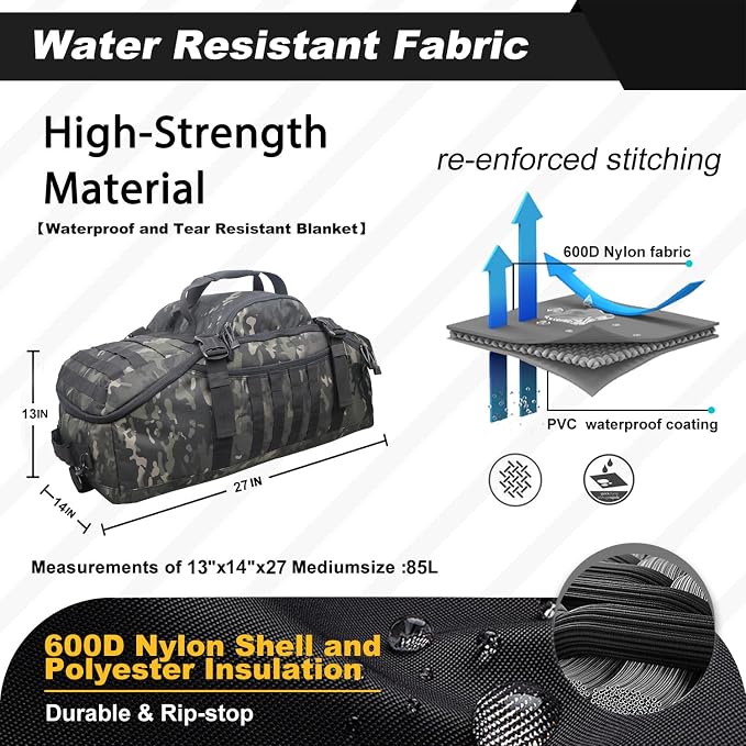 3 In 1 Military Backpack Travel Duffle Bag - Image 3
