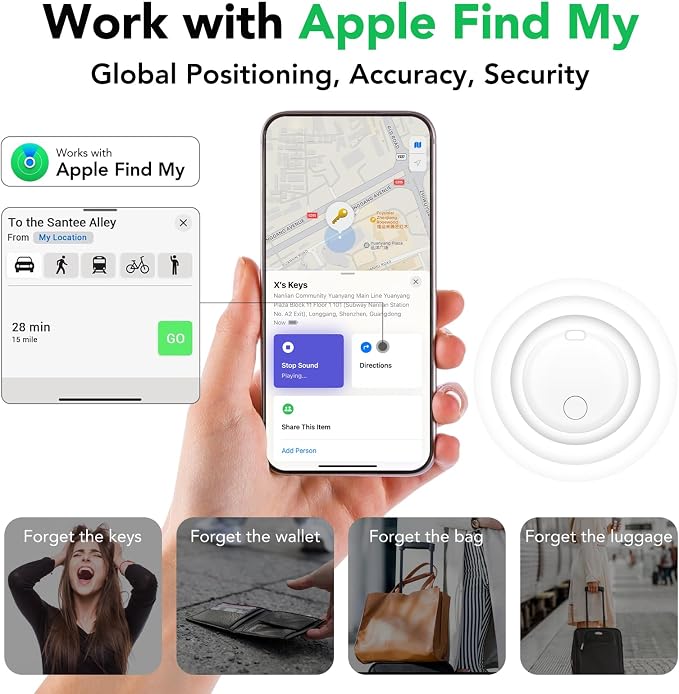 Air Tracker Tags-4 Pack: Smart Bluetooth Tracker, Item Finder Works - Image 2