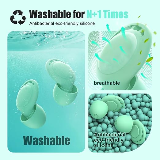 Ear Plugs for Sleeping Noise Reduction, Beinkap Reusable Earplugs Hearing - Image 4