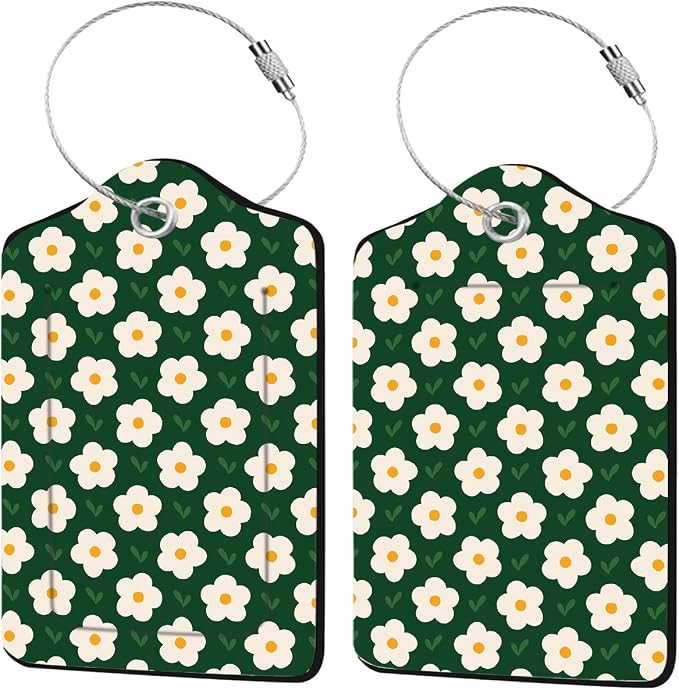 2 Pack Floral Luggage Tag for Women, Name ID Labels by Unknown