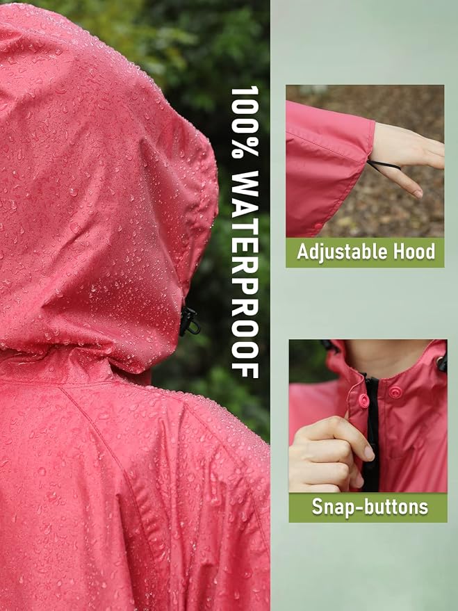 SaphiRose Unisex Rain Poncho Hooded Waterproof Raincoat - Image 3