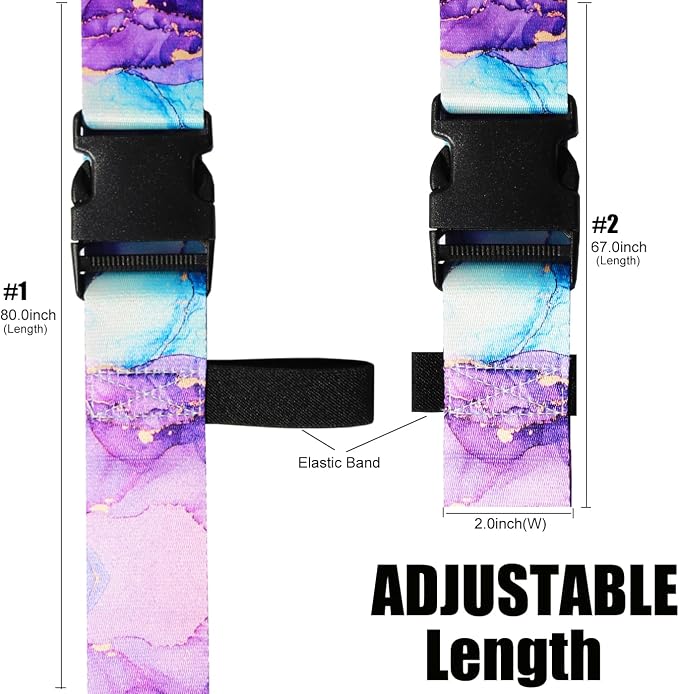 Luggage Straps for Suitcases TSA Approved-2 Pack Bright Personalized Luggage - Image 3