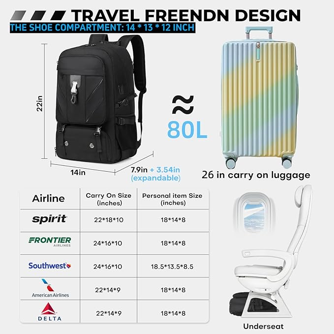 18.4 Inch Large Travel Backpack - Image 3