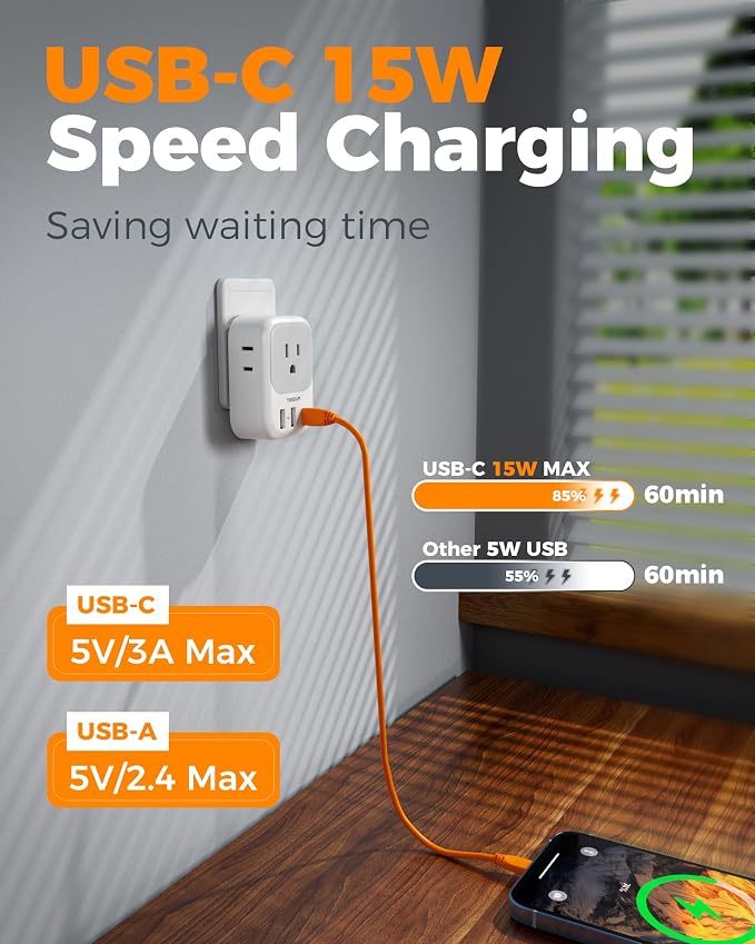 TESSAN Brazil Plug Adapter 2 Pack, 7 in 1 US to Brazil Power Adapter - Image 4