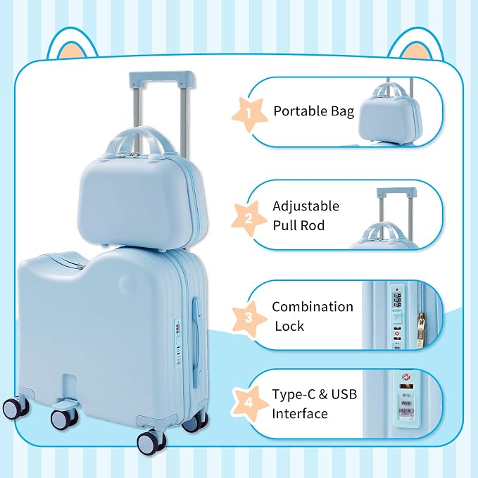 TABU Ride-on Luggage with Handbag - Image 4