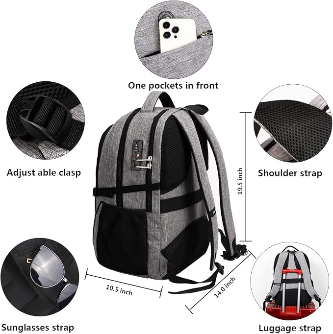 SHRRADOO Anti Theft Laptop Backpack Travel Backpacks - Image 4