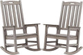 Psilvam Outdoor Rocking Chair Set of 2, Poly Lumber Oversized Rocking Chair by PsilvamGardenFurniture