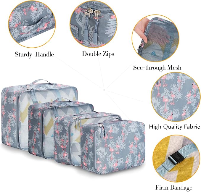 BAGAIL 8 Set Packing Cubes Luggage Packing Organizers - Image 4