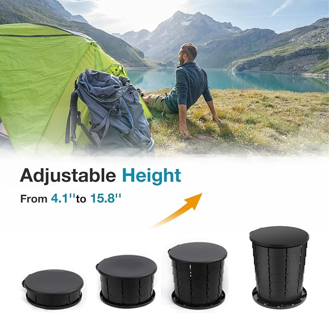 TRIPTIPS Upgrade Retractable Portable Toilet Travel Toilet Adjustable Height - Image 3