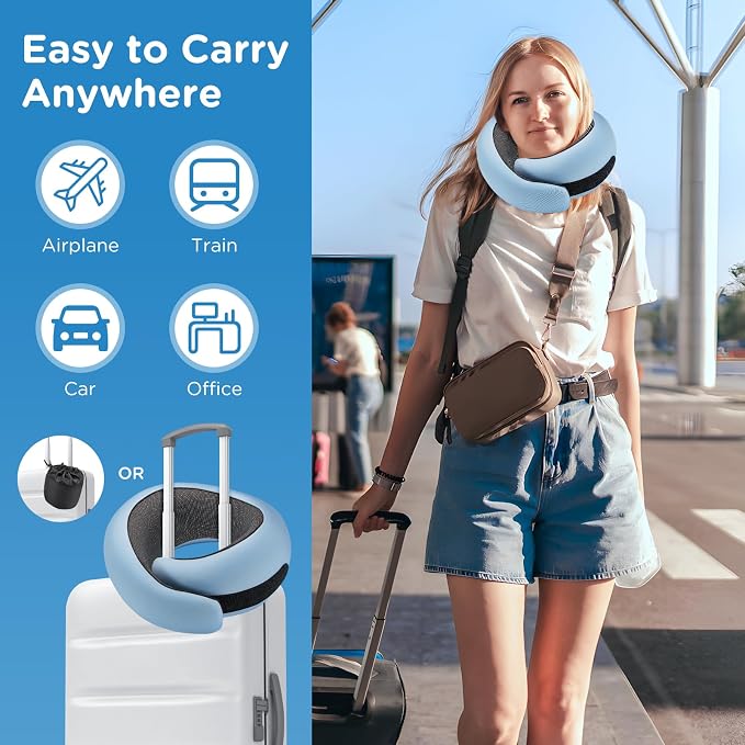 Neck Pillow Airplane, 100% Pure Memory FoamTravel Neck Pillow Travel Neck - Image 5