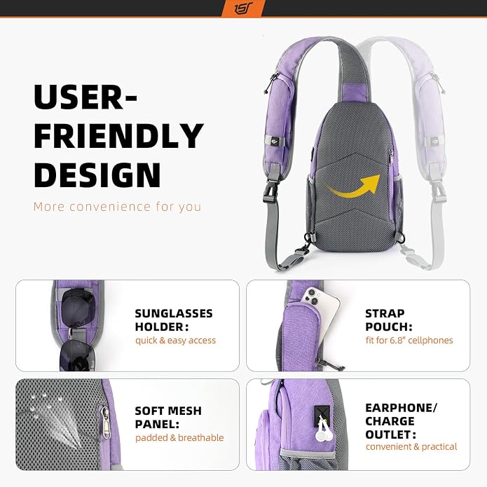 SKYSPER Sling Bag RFID Crossbody Sling Backpack Cross Body Shoulder Bag Travel - Image 4