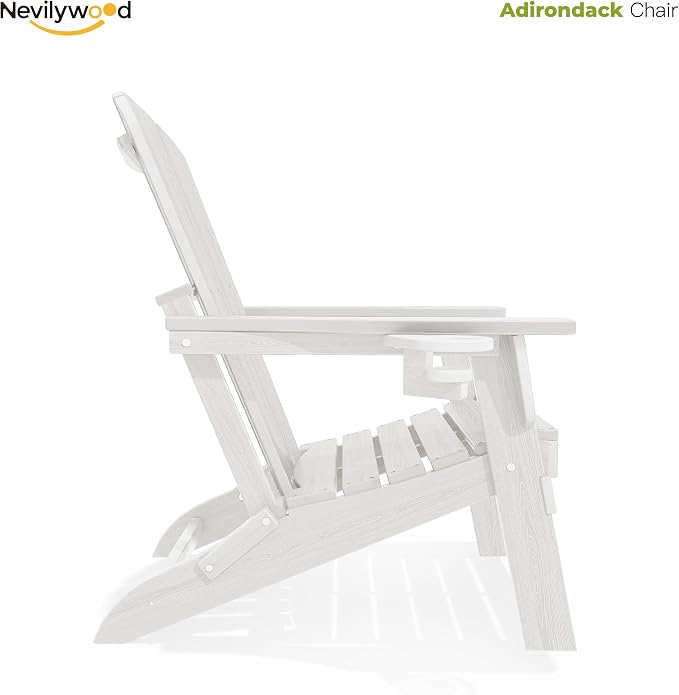 Folding Adirondack Chair, Ergonomic Extended Backrest, HDPE All-Weather - Image 10