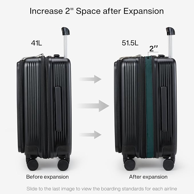 Hanke Grace Expandable Carry On Luggage - Image 5