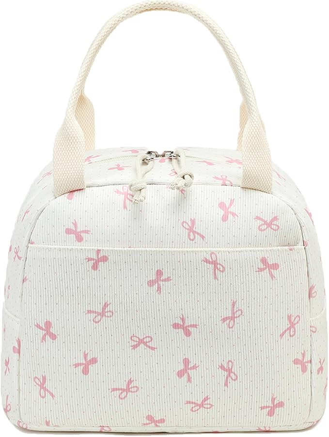 Bluboon Lunch Bag for Women Men Cute Corduroy Lunch Tote Bags Reusable - Image 9
