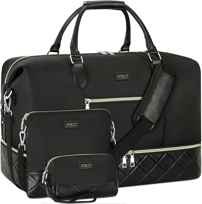 Weekender Bag for Women, Travel Duffel Bag Carry On Overnight Bag by ITIEZY