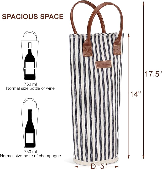 ZORMY Single Bottle Insulated Wine Tote, 1 Bottle Wine Carrier Bag Padded Wine - Image 4