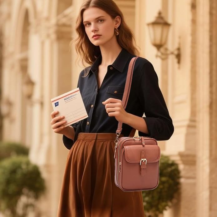 1060 Leather Crossbody Bags for Women Anti-Theft Vegan Purse - Image 3