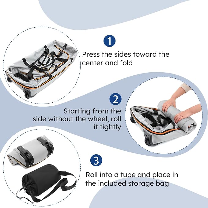 110L Expandable to 140L 32” Foldable Oxford Soft-Sided Rolling Duffle Bag - Image 4