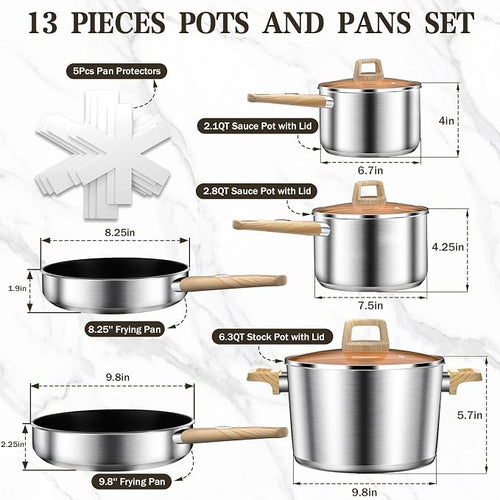 13-Piece Stainless Steel Cookware Set - Image 2