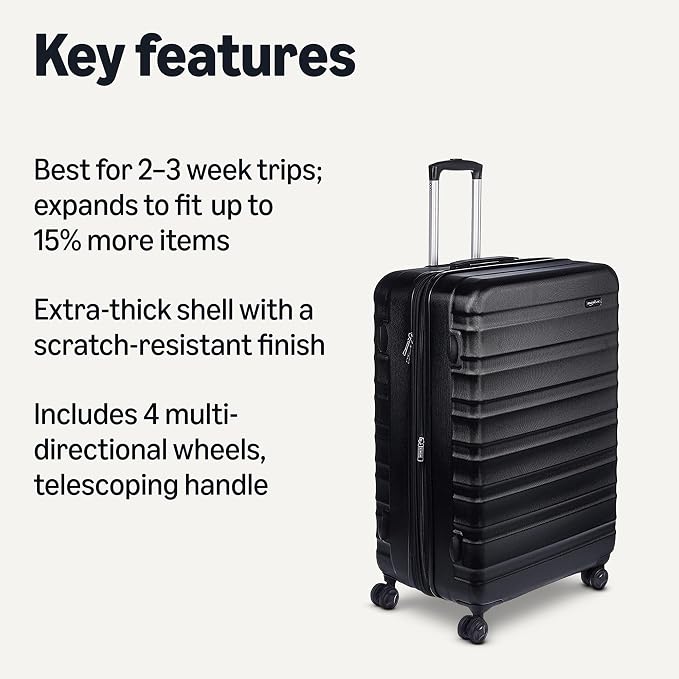 Amazon Basics 30" Hardside Large Checked Luggage, Hardshell Suitcase - Image 2
