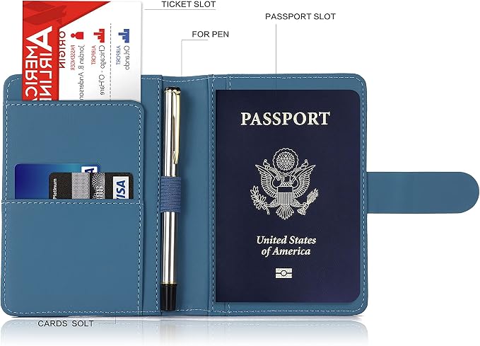 Melsbrinna Premium Leather Passport Holder Covers Case, Waterproof Rfid - Image 3